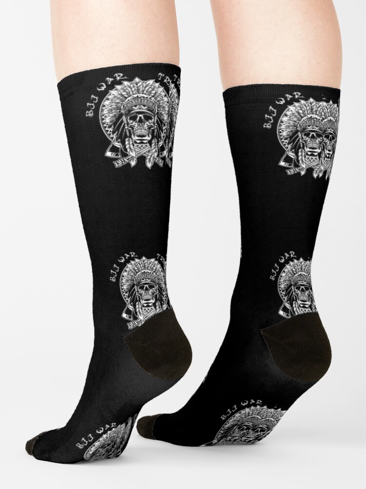 Thumbnail 4 of 5, Socks, American Indian Skull Jiu Jitsu War Tribe BJJ Fanatics designed and sold by Schka.