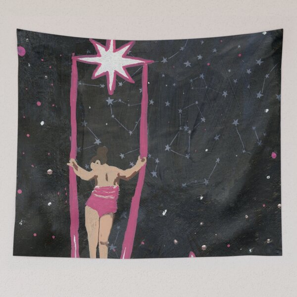 Item preview, Dark Navy & Pink Trapeze Night Sky  designed and sold by MyraLynneArt.