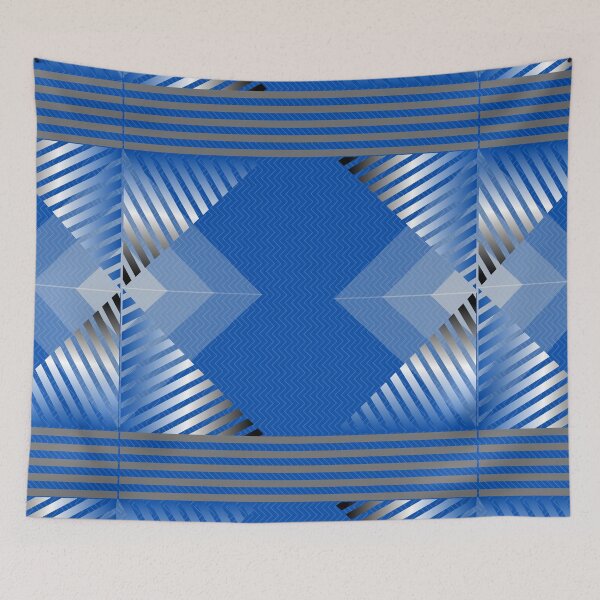 Item preview, BLUE ZIGZAG WITH GREY STRIPED PATTERN designed and sold by Gitau98.