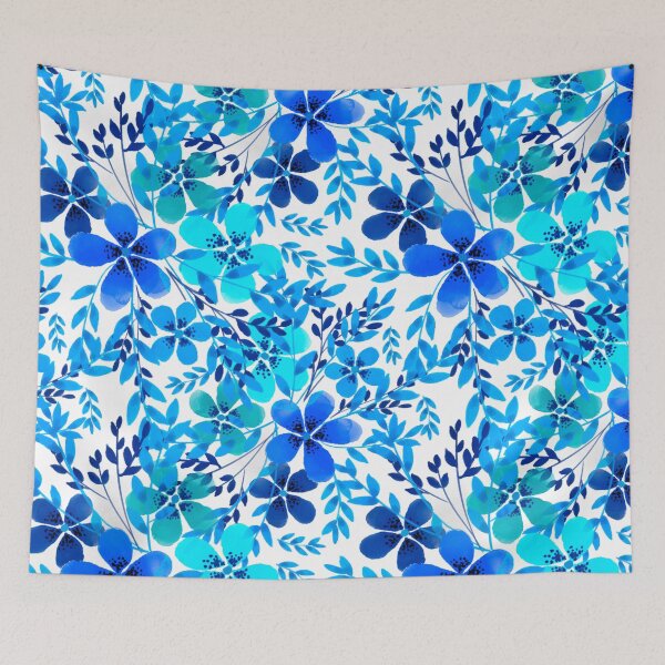 Item preview, Blue flowers pattern  designed and sold by MariaMarinova.