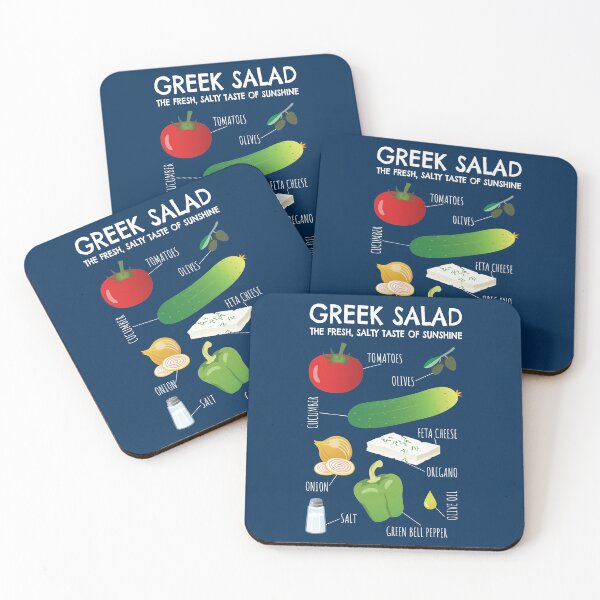 Item preview, Greek Salad Ingredients - A Taste of Sunshine designed and sold by Happy Puppy Print On Demand.