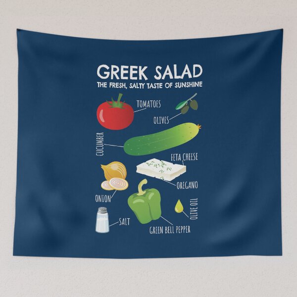 Item preview, Greek Salad Ingredients - A Taste of Sunshine designed and sold by Happy Puppy Print On Demand.