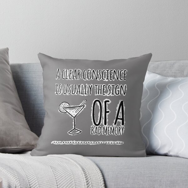 Item preview, Clear conscience drinking too much, witty comment, typography  designed and sold by RTrivella.
