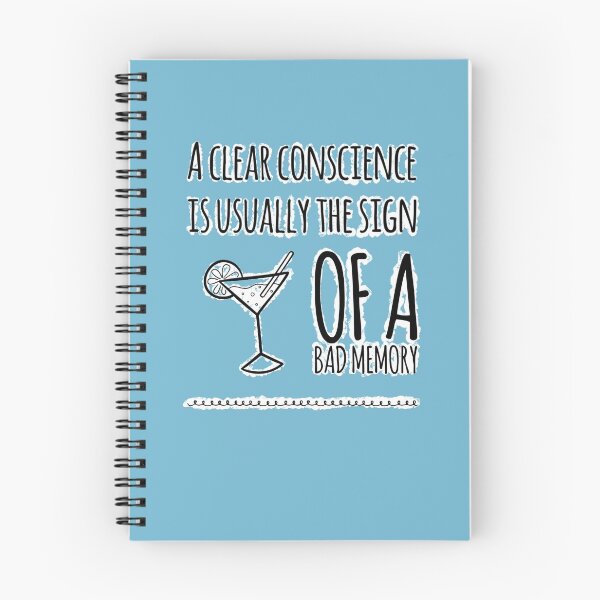Item preview, Clear conscience drinking too much, witty comment, typography  designed and sold by RTrivella.