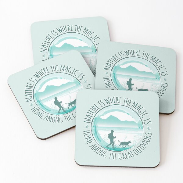 Item preview, Home Among The Great Outdoors - Hiker - Teal 07 designed and sold by serenaking.
