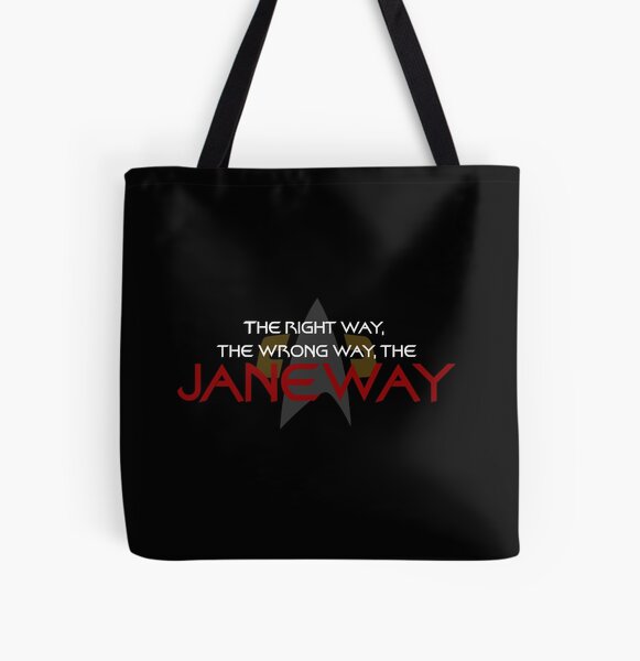 WHAT WOULD KATHRYN JANEWAY DO WWYD natural canvas tote bag STAR TREK