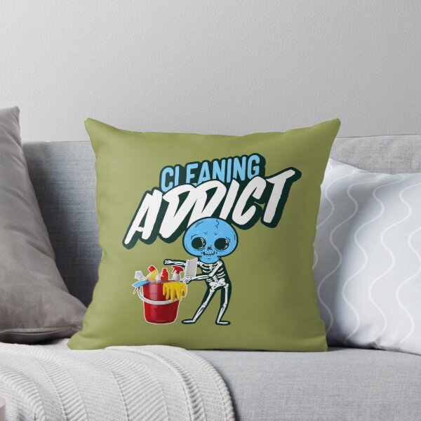 Item preview, Cleaning Addict, Housekeeping Humor, Halloween Skeleton designed and sold by SavvyCleaner.