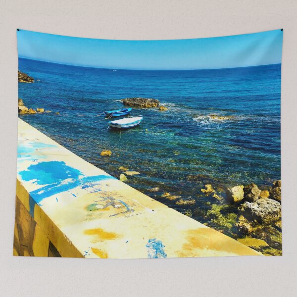 Item preview, Fishing Boats in Sicily  designed and sold by BeCarpeDiem.