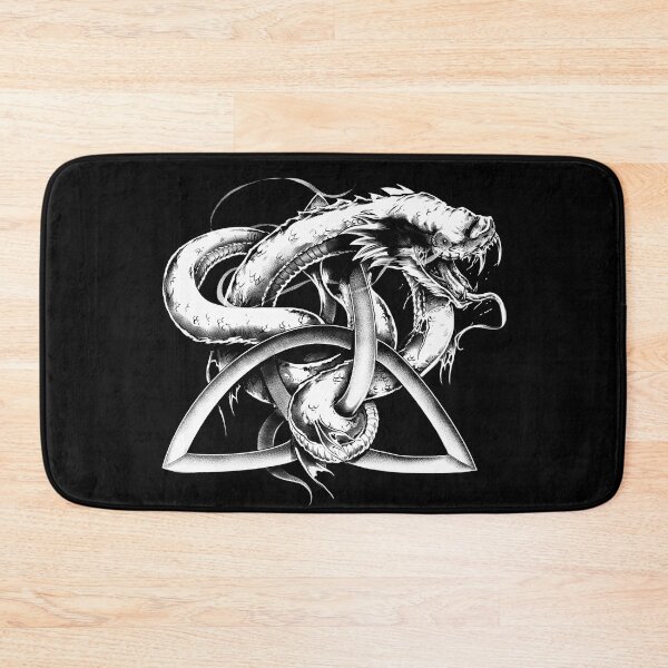 Item preview, Pagan Norse Serpent Jormungandr Viking Mythology Triquetra Trinity Knot Snake designed and sold by BluePagan.