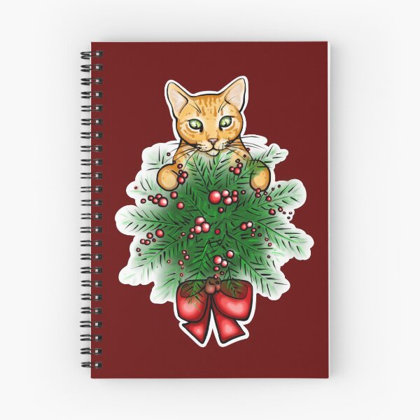 Item preview, Orange Cat hanging from a Holiday kissing ball designed and sold by Carrie Michael Cosby.