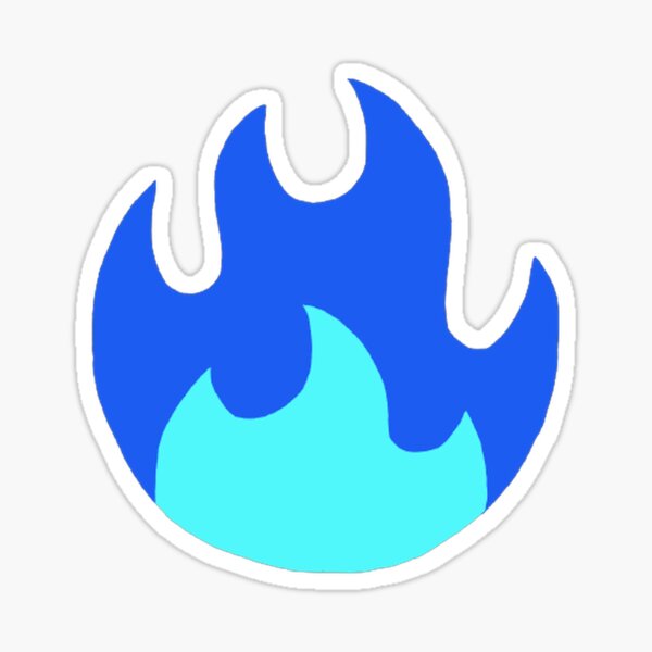 "Recolored Blue Fire Emoji" Sticker by BossKey Redbubble