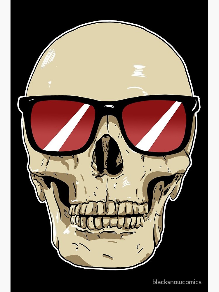 Skull Wearing Sunglasses Red Lenses Art Board Print