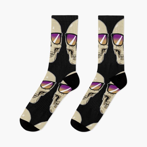 Item preview, Skull Wearing Sunglasses Purple and Orange Lenses designed and sold by blacksnowcomics.