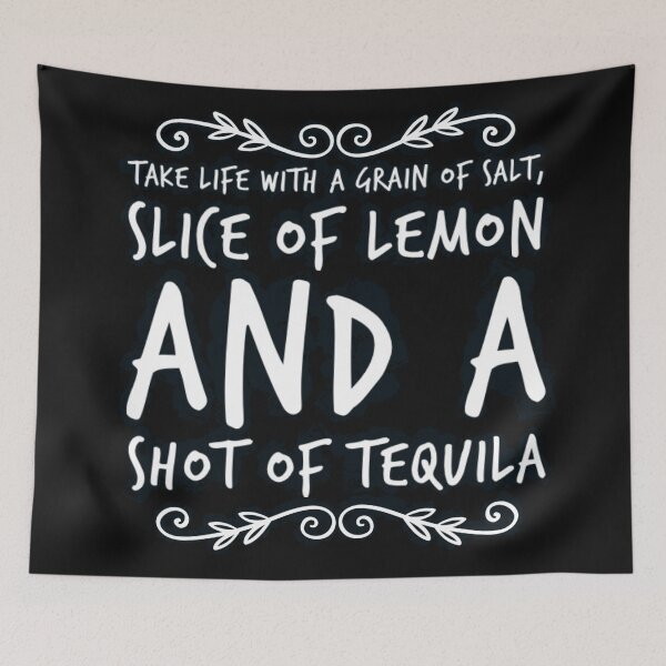 Item preview, Life with a grain of salt, lemon and tequila, witty comment, typography  designed and sold by RTrivella.