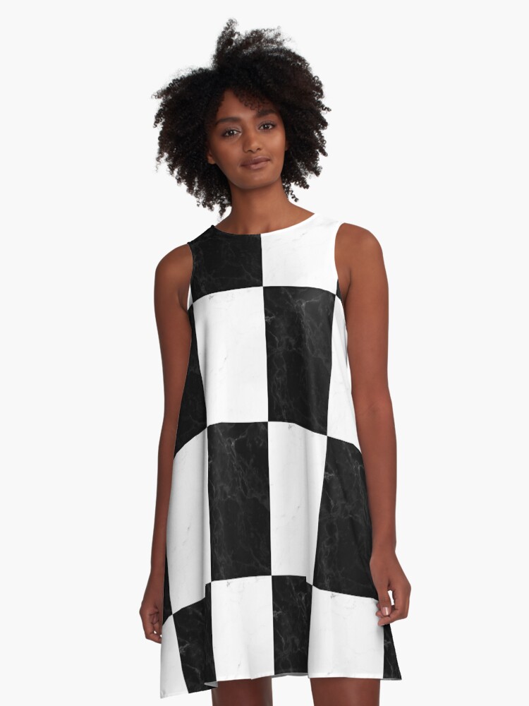 black and white marble dress