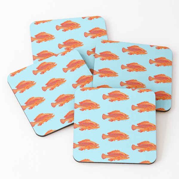 Item preview, Colorful Red Grouper Fish designed and sold by scribblefactory.