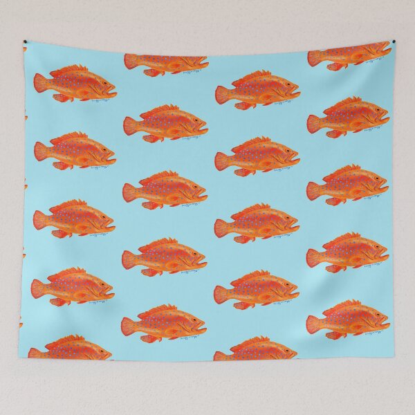 Item preview, Colorful Red Grouper Fish designed and sold by scribblefactory.