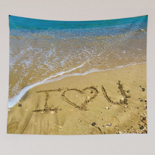 Item preview, I Love U Beach Sand  designed and sold by BeCarpeDiem.