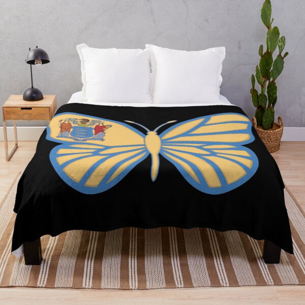Item preview, State of New Jersey Flag Butterfly On Black designed and sold by Gsallicat.