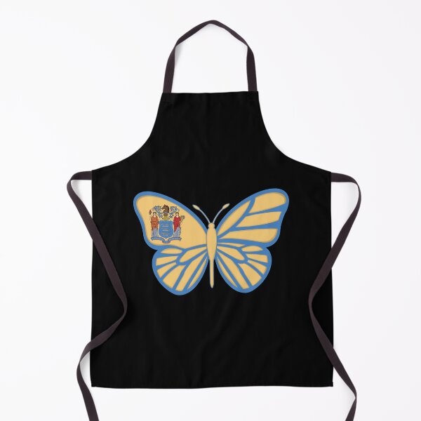 Artikelvorschau, Bundesstaat New Jersey Flag Schmetterling auf Schwarz entworfen und verkauft von Gsallicat.