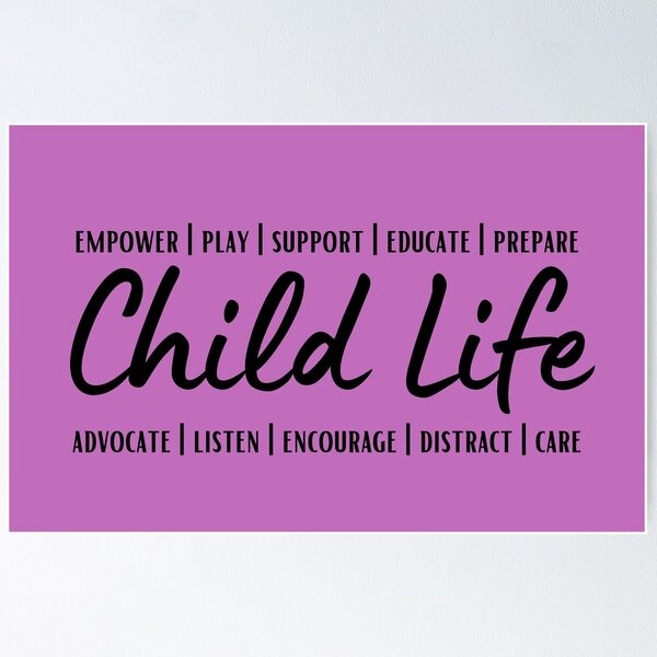 Item preview, child life block descriptor (black on purple) designed and sold by agabrielle97.