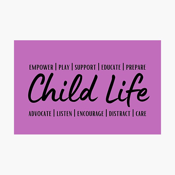 Item preview, child life block descriptor (black on purple) designed and sold by agabrielle97.