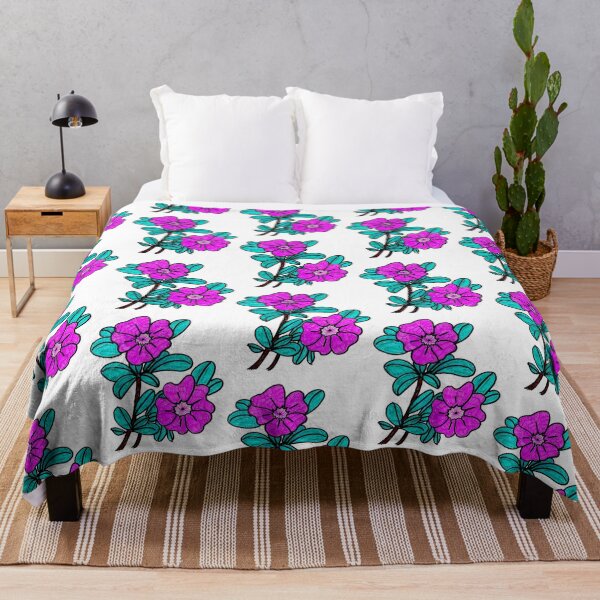 Item preview, Purple flowers drawn with colored markers designed and sold by IWOOJOO.
