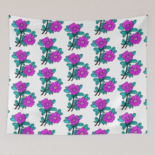 Item preview, Purple flowers drawn with colored markers designed and sold by IWOOJOO.