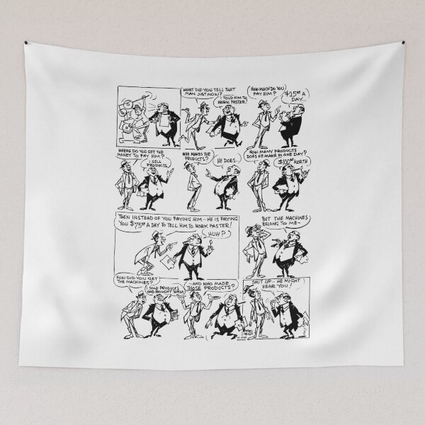 Item preview, Letting the Cat Out of the Bag - Labor Union, Socialist, Leftist, Political Cartoon designed and sold by SpaceDogLaika.