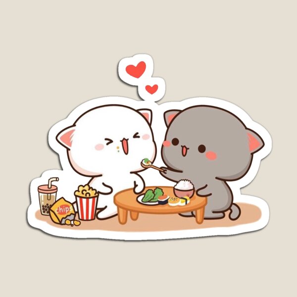 cute mochi peach cat Magnet