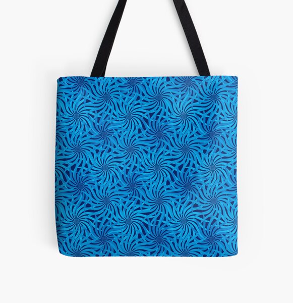 Oceans Blue Whirpools and Eddies All Over Print Tote Bag
