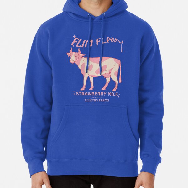 Flim Flam Strawberry Milk Cow Pullover Hoodie for Sale by Panda