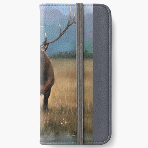 Elk - Detail of the oil painting 'Northern Landscape' iPhone Wallet