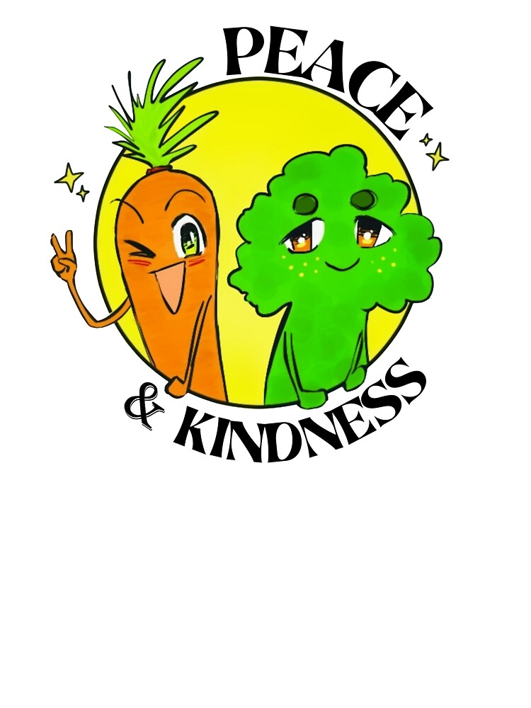Camiseta para niños «Estilo manga Verduras brócoli y zanahoria Diversión  Lindo Saludable Paz Amabilidad Buenas vibraciones Dibujos animados» de  bhnctT | Redbubble