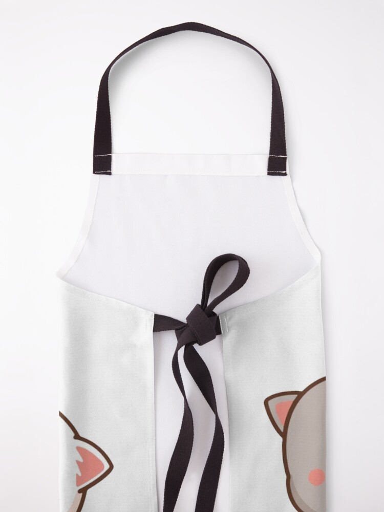 Alternate view of cute mochi peach cat Apron