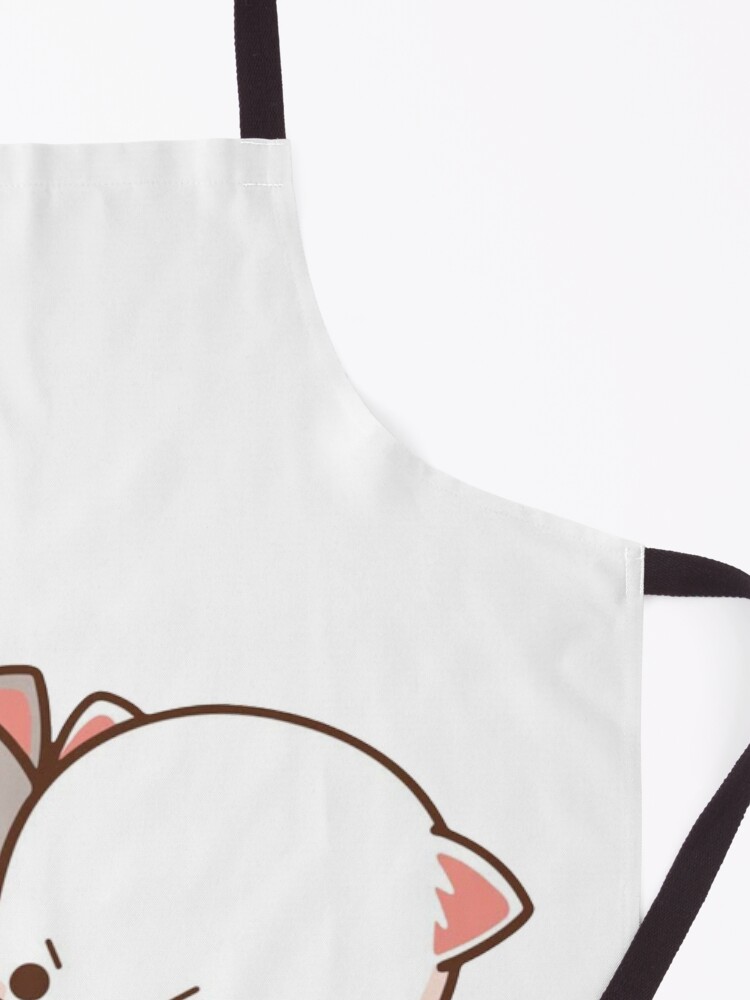 Alternate view of cute mochi peach cat Apron