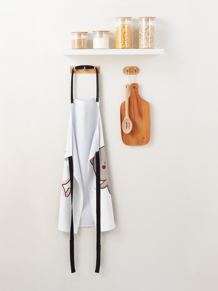 Alternate view of cute mochi peach cat Apron