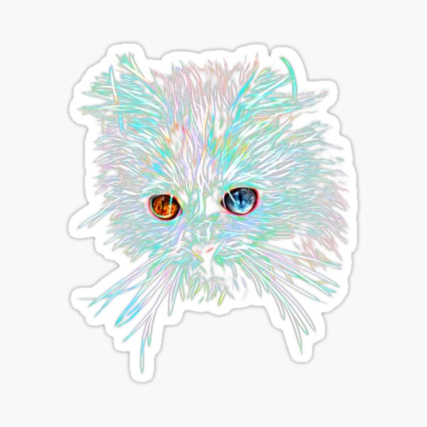 Item preview, Odd-Eyed White Glowing Cat designed and sold by BonniePhantasm.