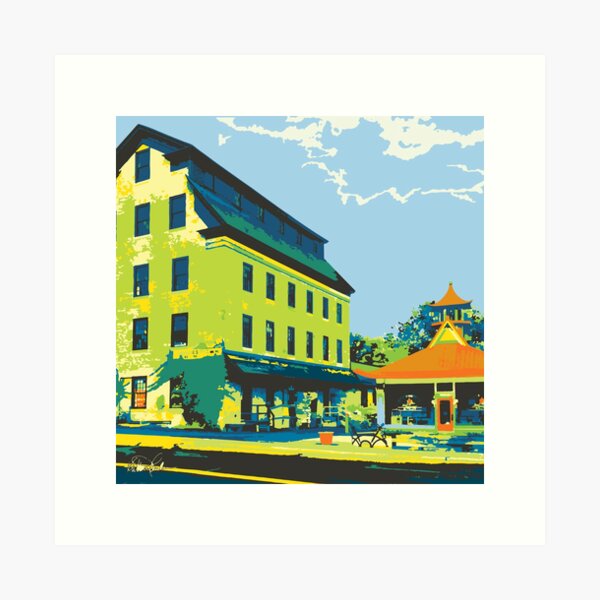 Item preview, Woolen Mill & Pagoda - Cedarburg WI (bold) SQUARE designed and sold by katherinepaulin.