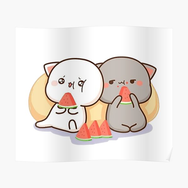 "cute mochi peach cat" Poster for Sale by mocha--cat | Redbubble