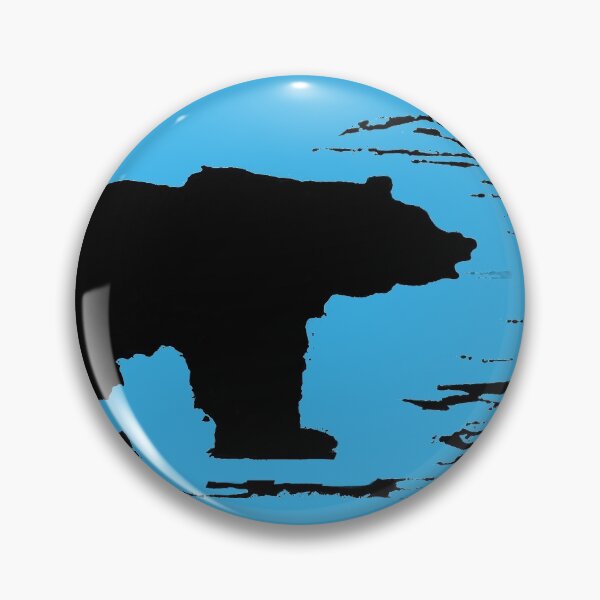 Raw Cuts Bear Woodcut Print Pin