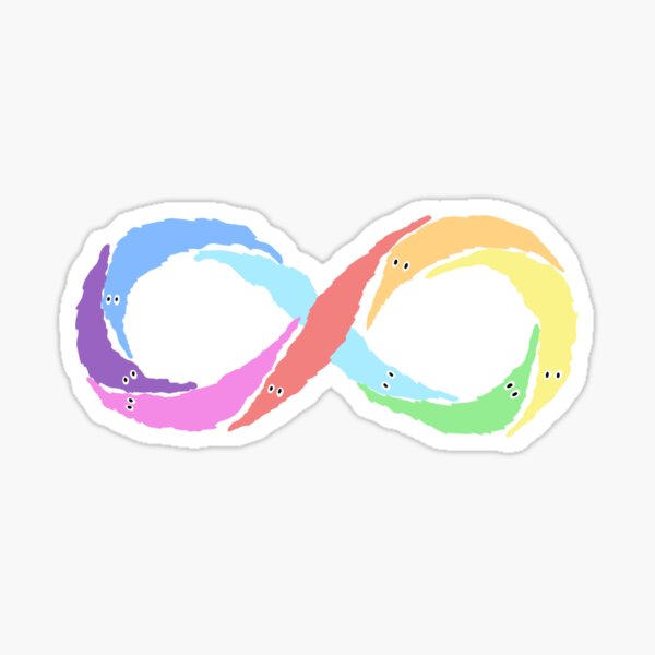 Item preview, autism infinity symbol of fuzzy worms  designed and sold by catgirlcarlee.