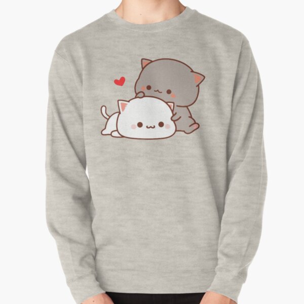 cute mochi peach cat Pullover Sweatshirt
