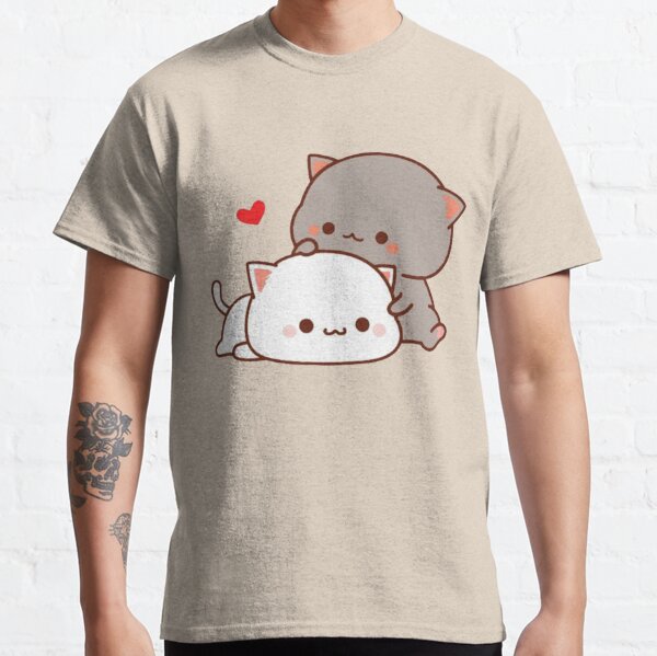 mignon chat mochi pêche T-shirt classique
