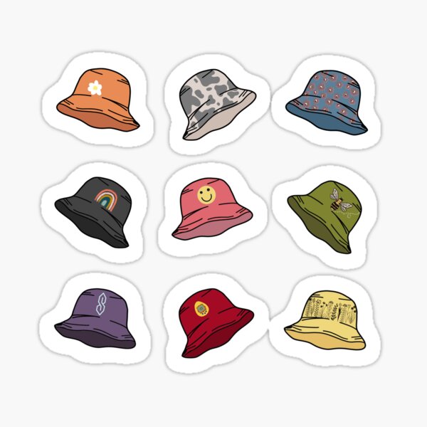 Buckethat Stickers Redbubble - purplebucket hat name roblox