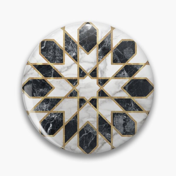Item preview, Black & White Marble Moroccan Mosaic designed and sold by CatyArte.