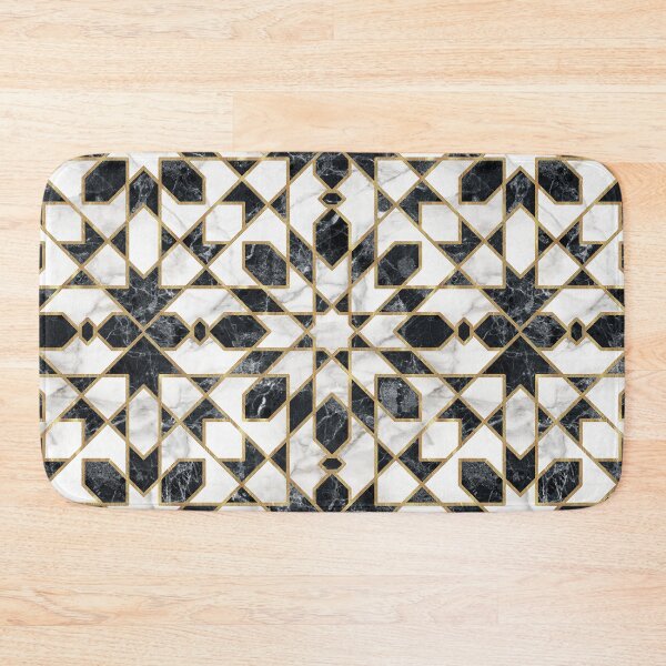 Item preview, Black & White Marble Moroccan Mosaic designed and sold by CatyArte.