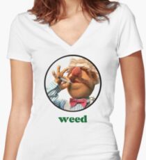 Weedish Chef Women's Fitted V-Neck T-Shirt