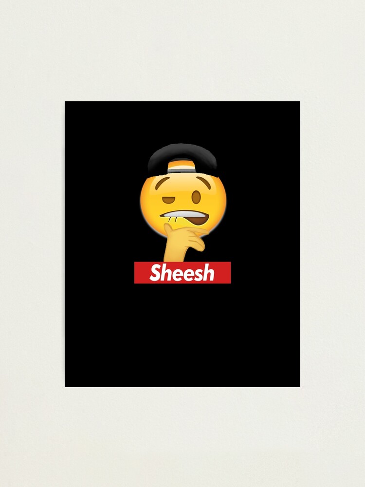 "Ice in my veins emoji sheesh biting lip sheesh emoji" Photographic Print by Demirake Redbubble