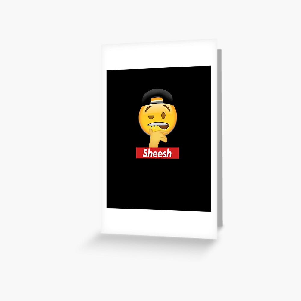 "Ice in my veins emoji sheesh biting lip sheesh emoji" Greeting Card by Demirake Redbubble